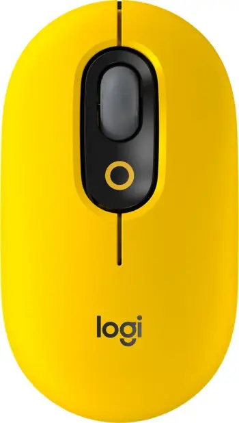 Maus Logitech POP, wireless, Bluetooth, i zi dhe i verdhë