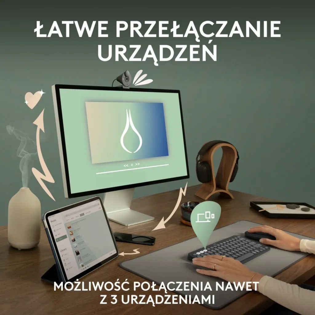 Tastierë Logitech Pebble, wireless, US INTL, grafit - 3