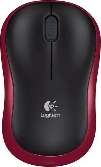 Maus Logitech M185, wireless, USB, i zi dhe i kuq
