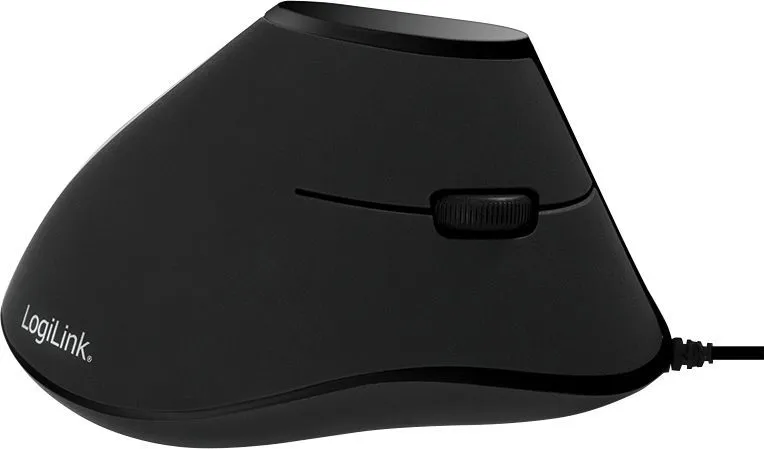 Maus LogiLink Ergonomic, me kabllo, USB, i zi - 1