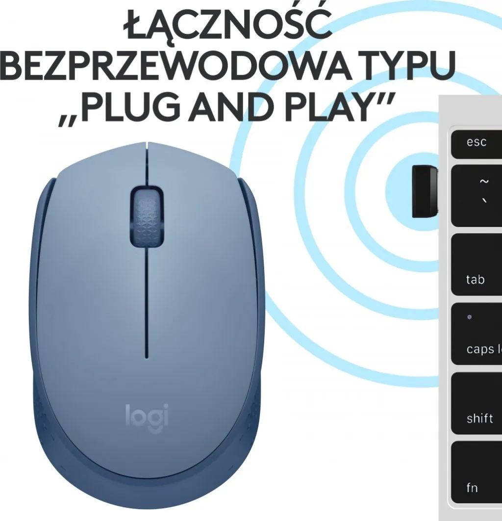 Maus Logitech M171, wireless, USB, i kaltërt - 7