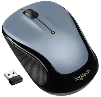 Maus Logitech, wireless, USB, i zi dhe i argjendtë