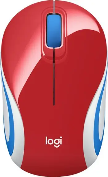Maus Logitech M187, wireless, USB, i kuq