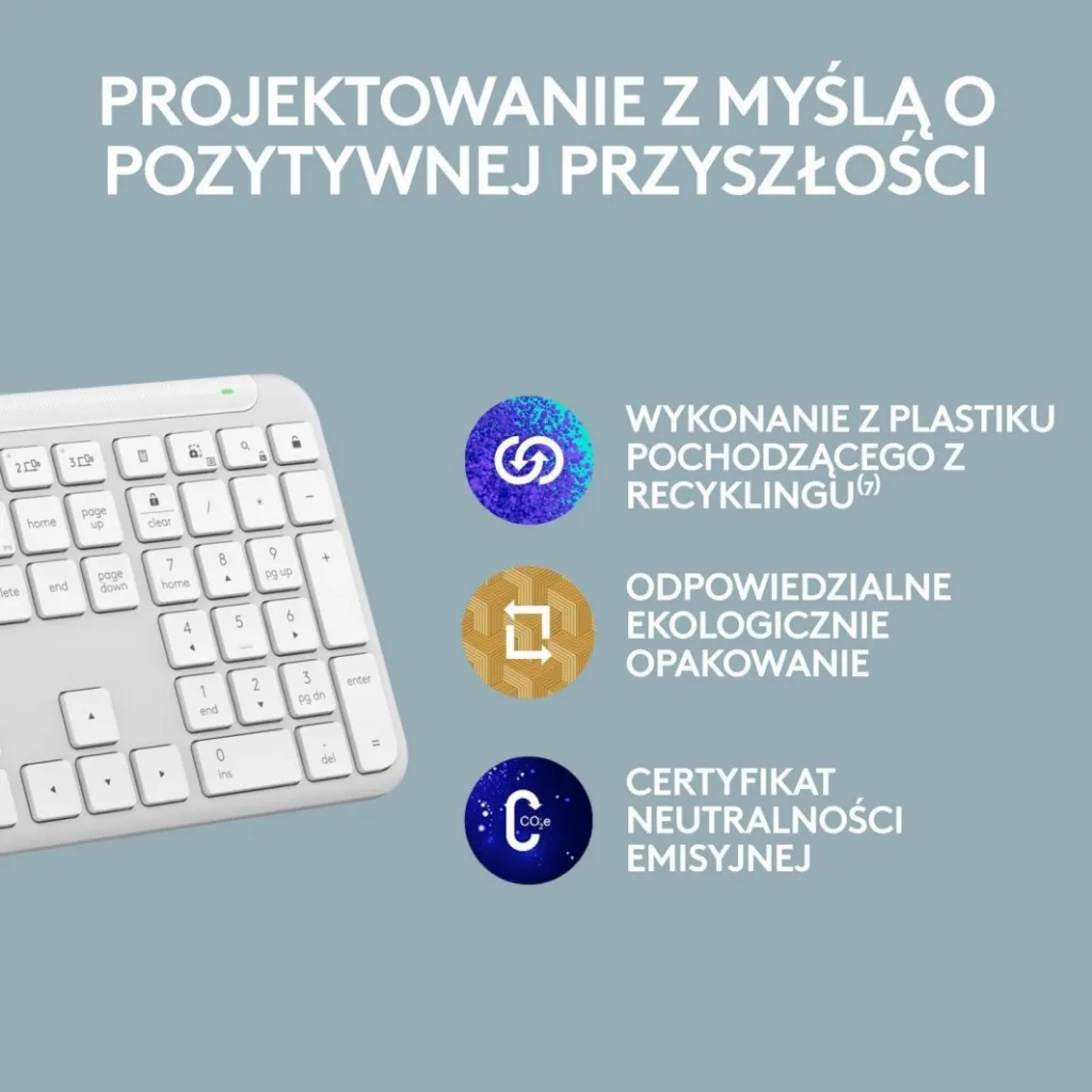 Tastierë Logitech K950, wireless, US INTL, e bardhë - 9