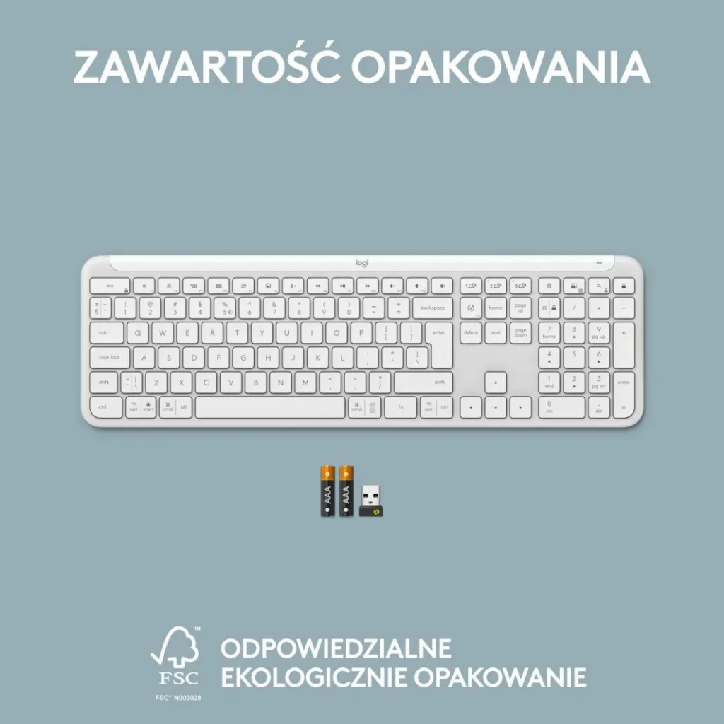 Tastierë Logitech K950, wireless, US INTL, e bardhë - 10