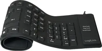 Tastierë LogiLink Flexible, me kabllo, DE, e zezë
