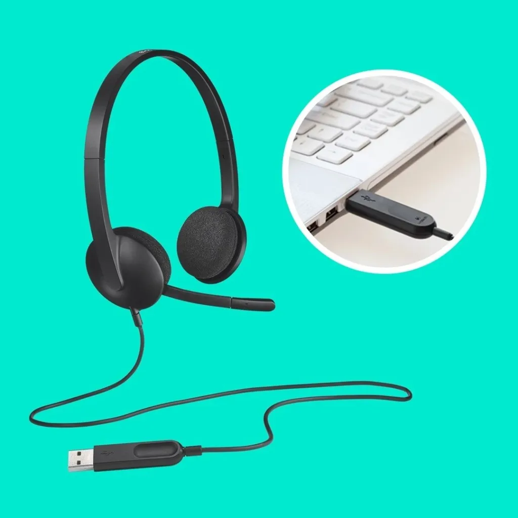 Kufje Logitech H340, MIC, ANC, të kuqe - 15