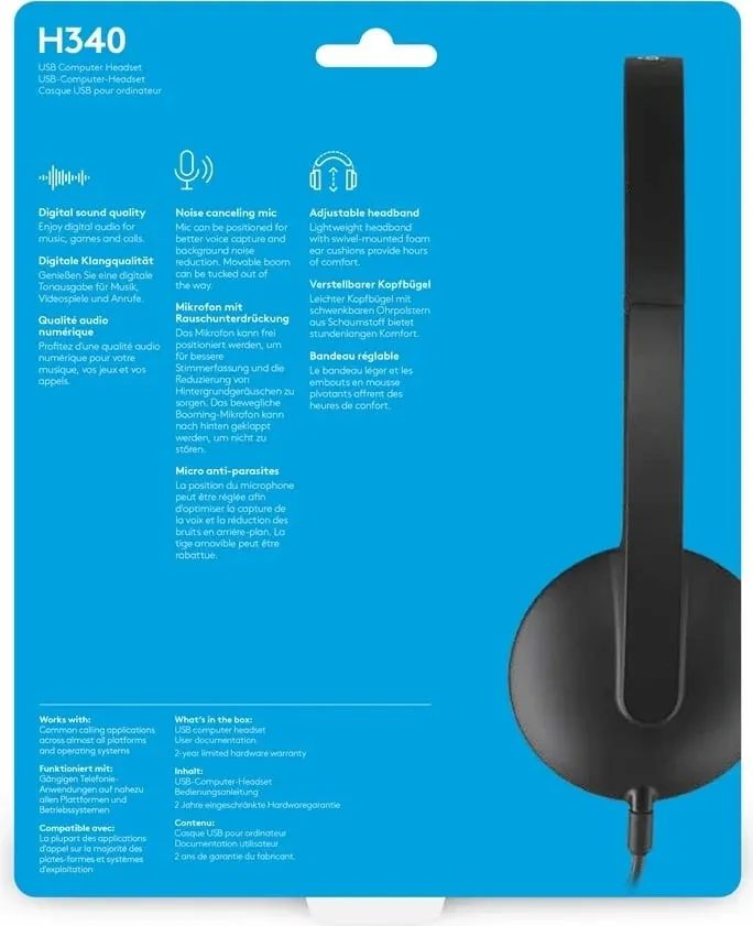 Kufje Logitech H340, MIC, ANC, të kuqe - 6
