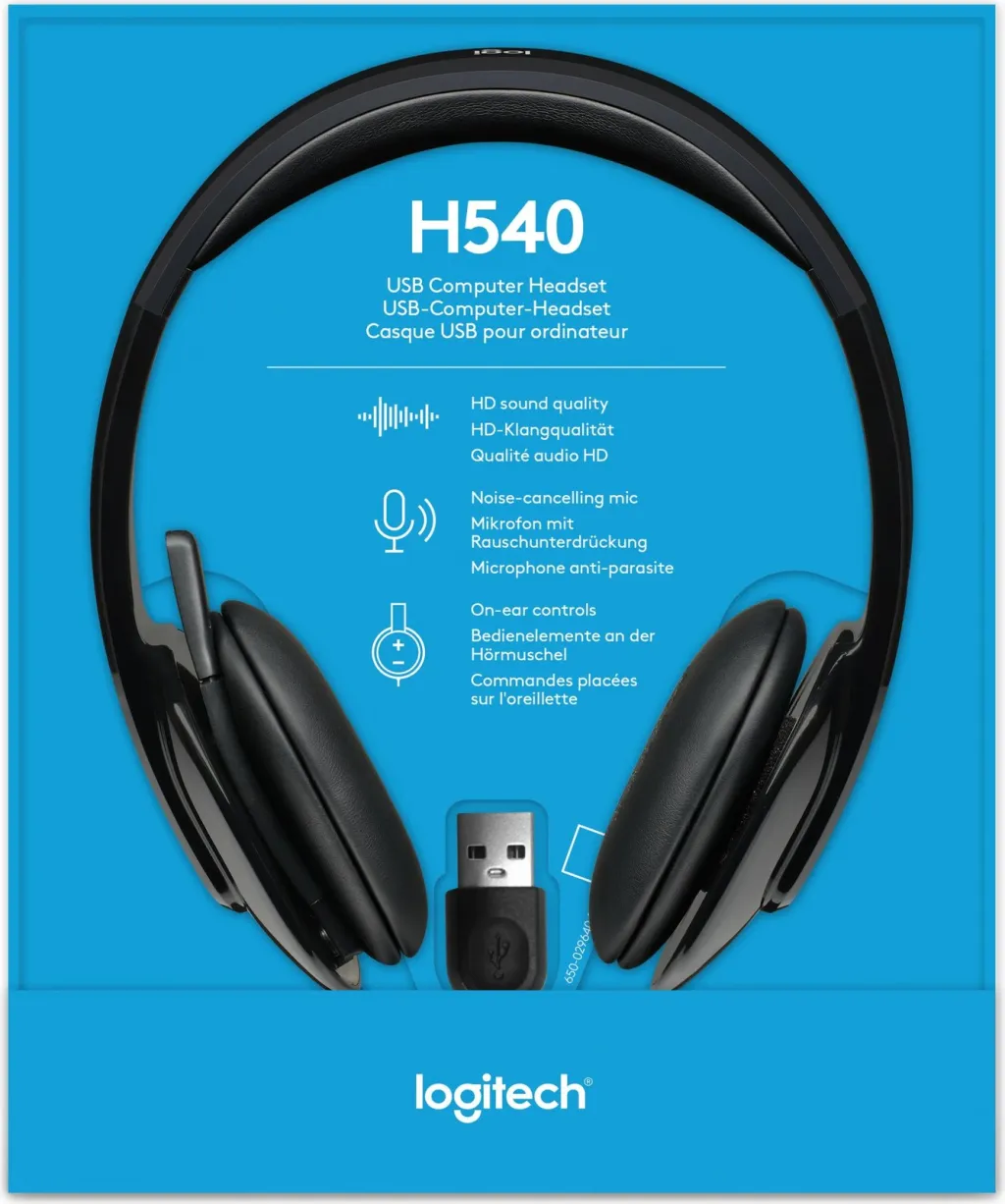 Kufje Logitech H540, me kabllo, të zeza - 3