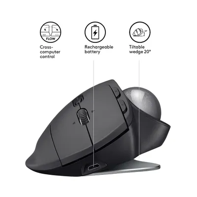 Maus Logitech MX Ergo, RF Wireless+Bluetooth, ergonomik, i zi - 3