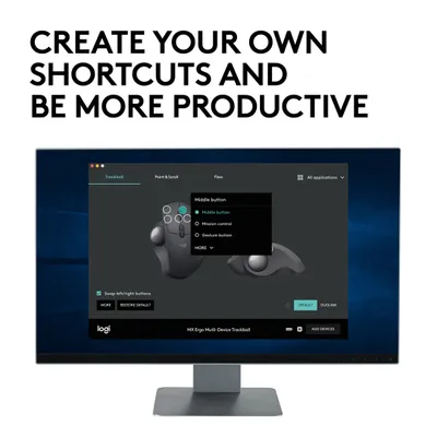 Maus Logitech MX Ergo, RF Wireless+Bluetooth, ergonomik, i zi - 9