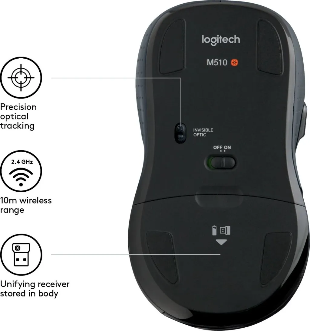 Maus Logitech M510, RF Wireless, i zi - 6