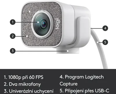 Kamerë Logitech StreamCam C980, e bardhë - 10