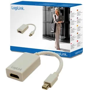 Adapter / Kabllo mini DisplayPort / LogiLink DP → HDMI / 0.15m – Bardhë - 1