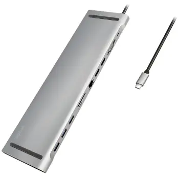 Dockingstations për Laptop LogiLink UA0373 USB-C 11-in-1 PD 100W DockingStation Argjend