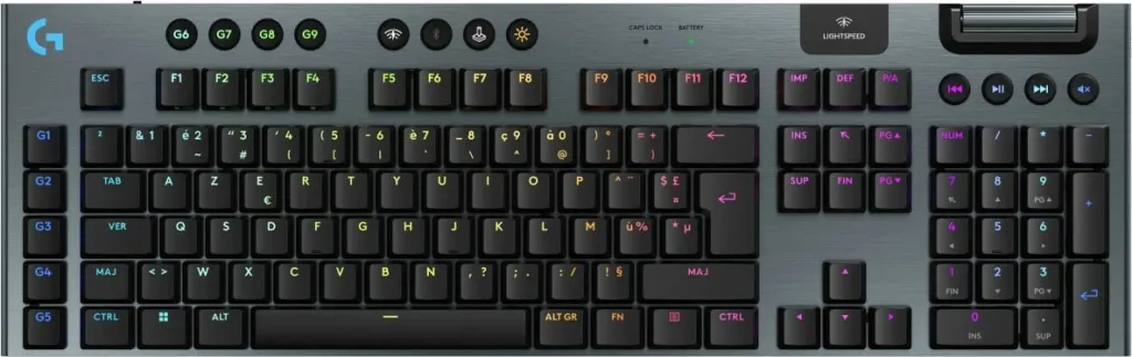 Tastierë gaming Logitech G915 X LIGHTSPEED wireless, layout FR, e zezë - 1