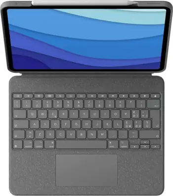 Tastierë me touchpad Logitech Combo Touch për iPad Pro 12.9 (5th Gen), gri