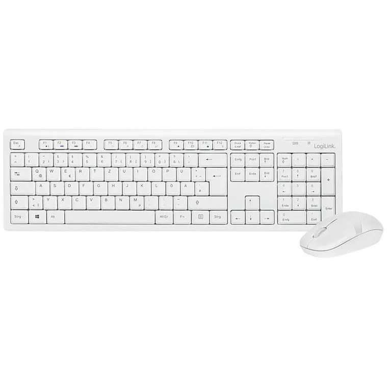 Combo (Tastierë & Maus) LogiLink Wireless 2.4GHz – Bardhë - 1