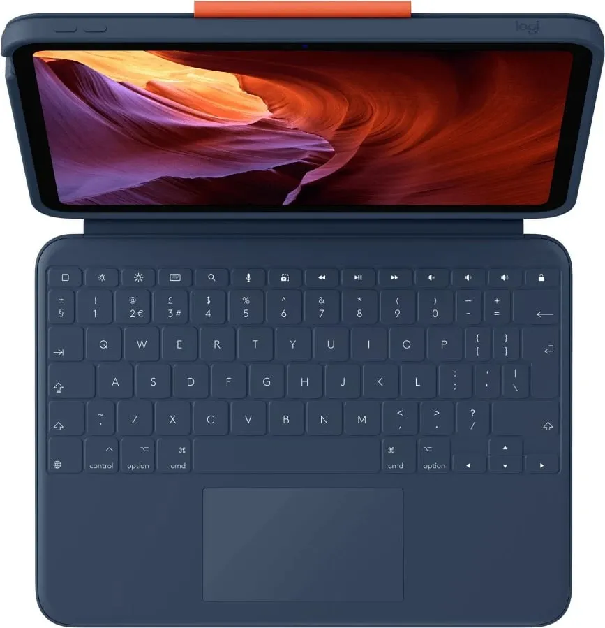 Mbështjellës me tastierë Logitech Rugged Combo 4 Touch për iPad, blu - 3