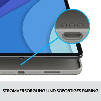 Mbështjellës me tastierë Logitech Combo Touch për iPad Pro 12.9, QWERTZ, Oxford Grey