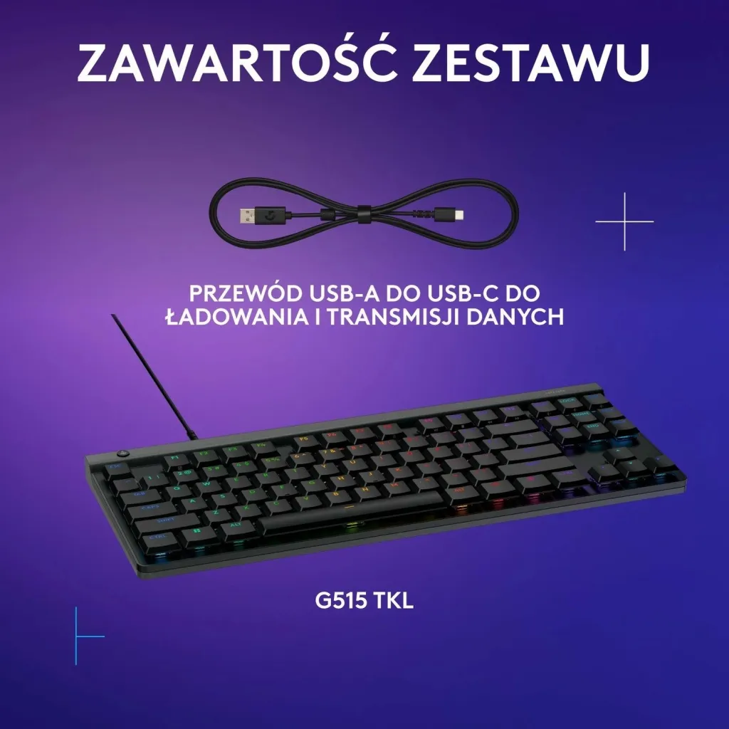 Tastierë gaming Logitech G515 TKL, mekanike, RGB, QWERTZ, e zezë - 8