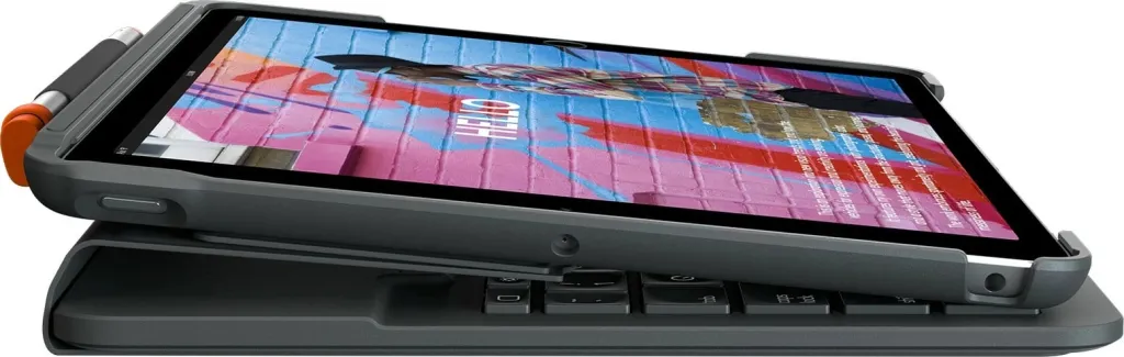 Tastierë me kasë Logitech Slim Folio për iPad 7/8/9, QWERTY, spanjisht, Bluetooth, graphite - 2
