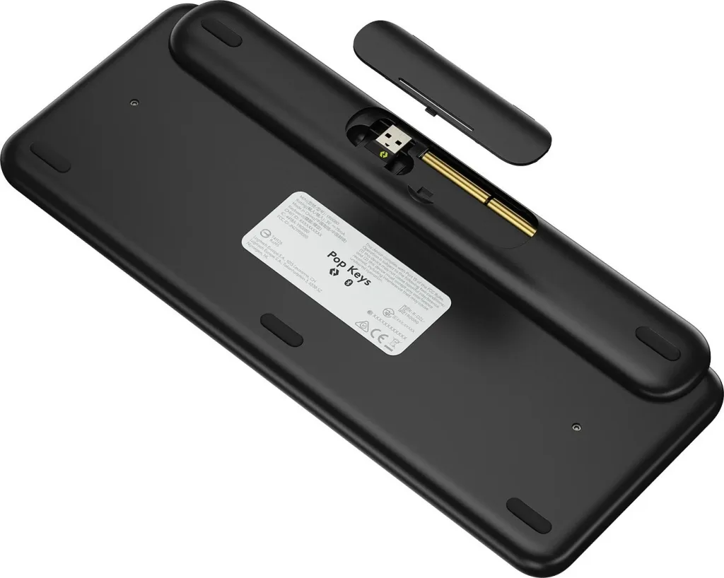 Tastierë mekanike mini Logitech POP Keys, wireless, Bluetooth + RF, QWERTZ, e zezë/gri/e verdhë - 2