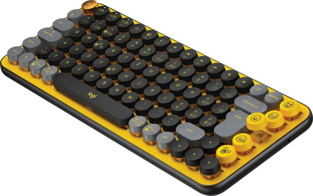 Tastierë mekanike mini Logitech POP Keys, wireless, Bluetooth + RF, QWERTZ, e zezë/gri/e verdhë - 4