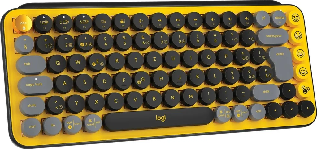 Tastierë mekanike mini Logitech POP Keys, wireless, Bluetooth + RF, QWERTZ, e zezë/gri/e verdhë - 5