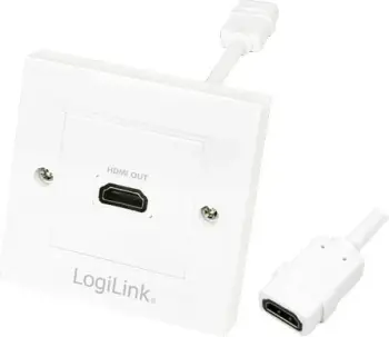Panel HDMI LogiLink AH0014, 1x HDMI femër, gold plated, bardhë