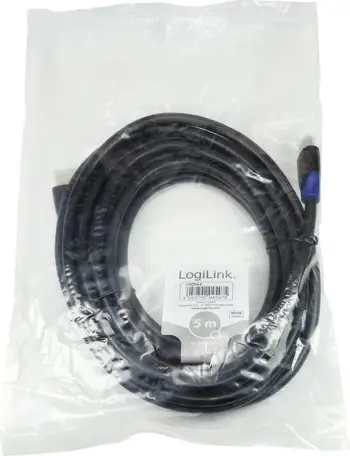 Kabllo HDMI LogiLink CH0064, 5m, 4K, 3D, e zezë