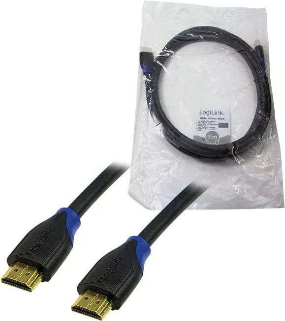 Kabllo HDMI LogiLink CH0063, 3m, 4K, 3D, e zezë - 1