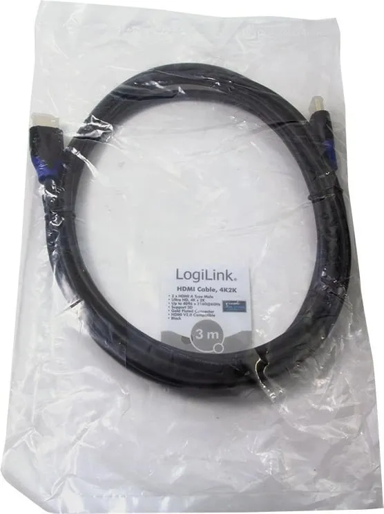 Kabllo HDMI LogiLink CH0063, 3m, 4K, 3D, e zezë - 6
