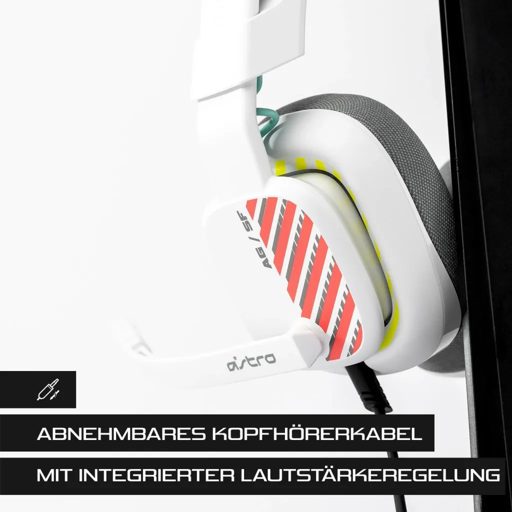 Kufje gaming Logitech G A10, me kabllo, mikrofon, bardhë - 3