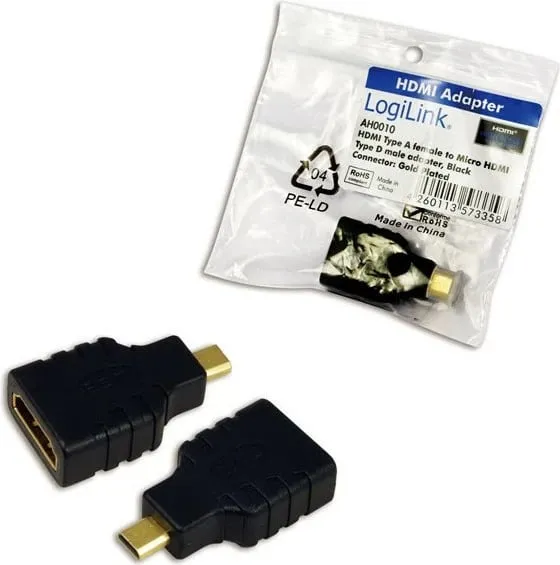 Adapter HDMI LogiLink HDMI në micro HDMI, i zi - 1