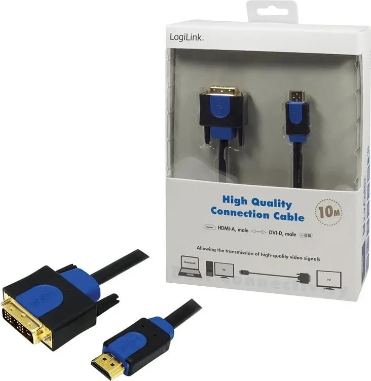 Kabllo rrjeti LogiLink DVI, 10m, i zi - 1