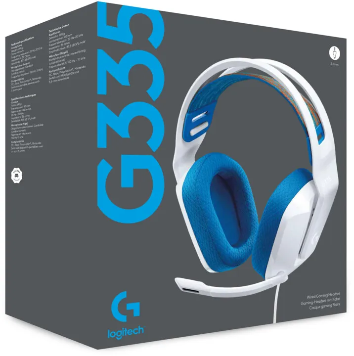 Kufje Logitech G335, të bardha - 14