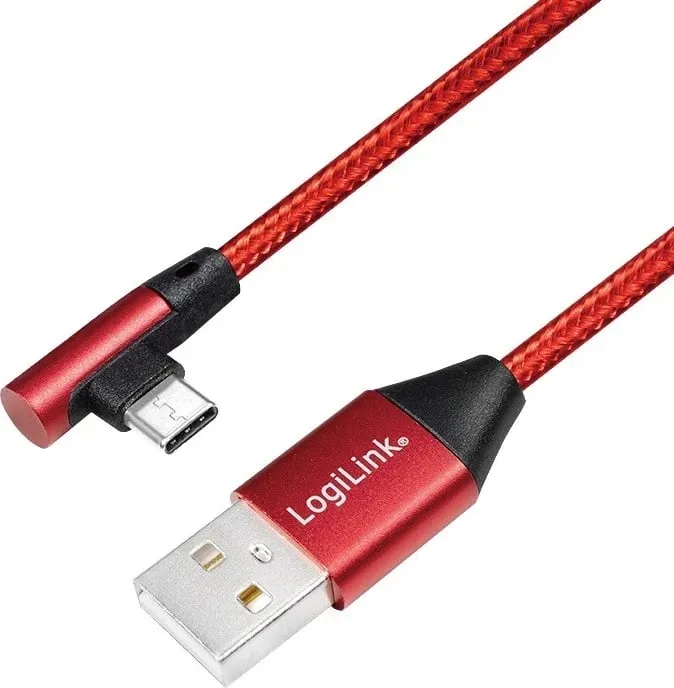 Kabllo karikuese LogiLink, USB-C, 0.3 m, i kuq - 1