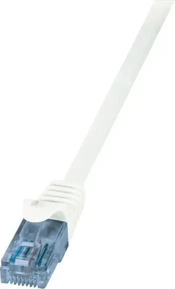 Kabllo patchcord LogiLink RJ-45 në RJ-45, Cat. 6a, U/UTP, 0.5m, e bardhë