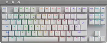 Tastierë gaming pa tela, Logitech, G515 Lightspeed TKL GL Tactile, US-Intl layout, ndriçim RGB, e bardhë