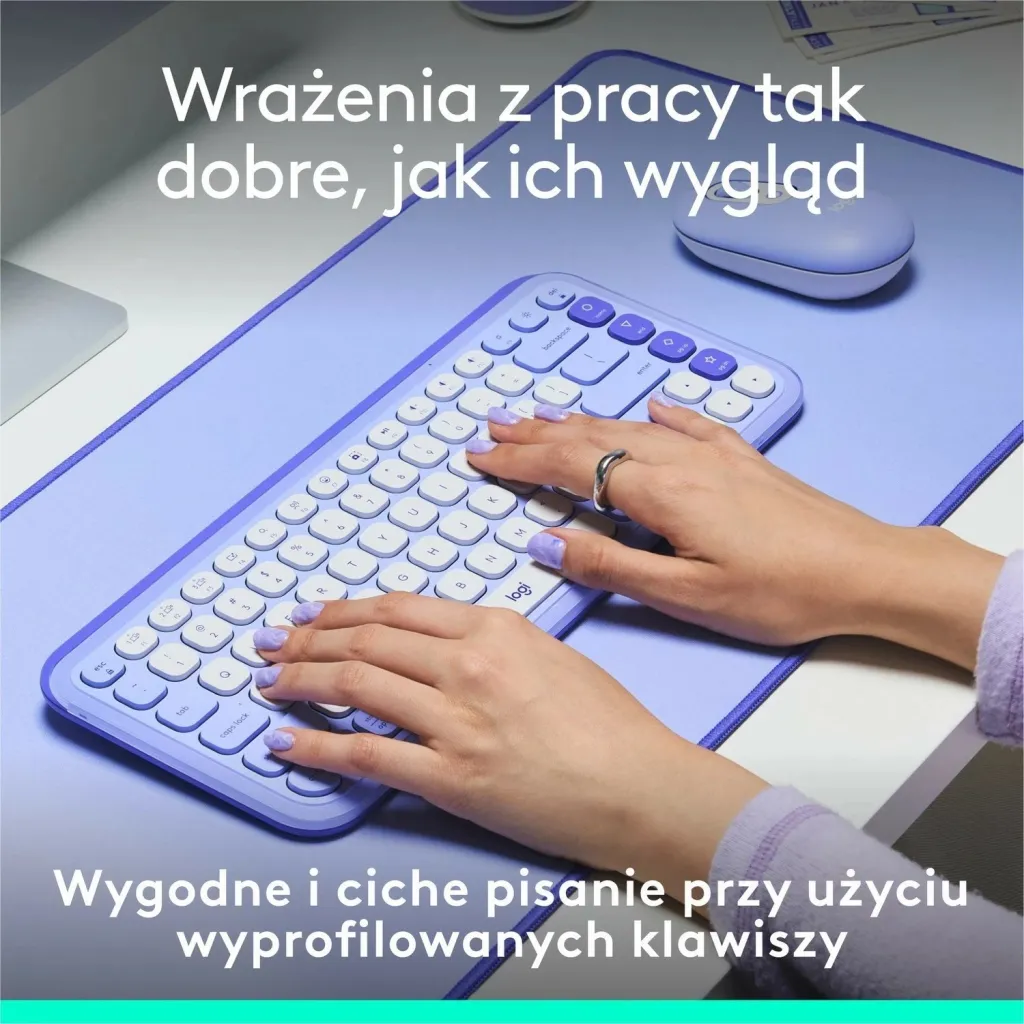 Tastierë Logitech POP ICON Keys, pa tela, vjollcë - 3