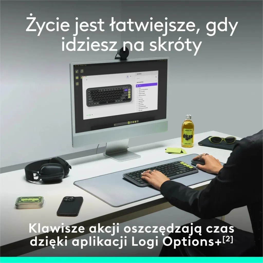 Tastierë Logitech POP ICON Keys, pa tela, vjollcë - 4
