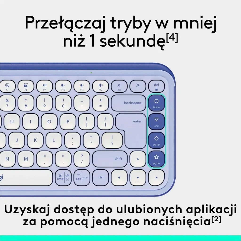 Tastierë Logitech POP ICON Keys, pa tela, vjollcë - 5