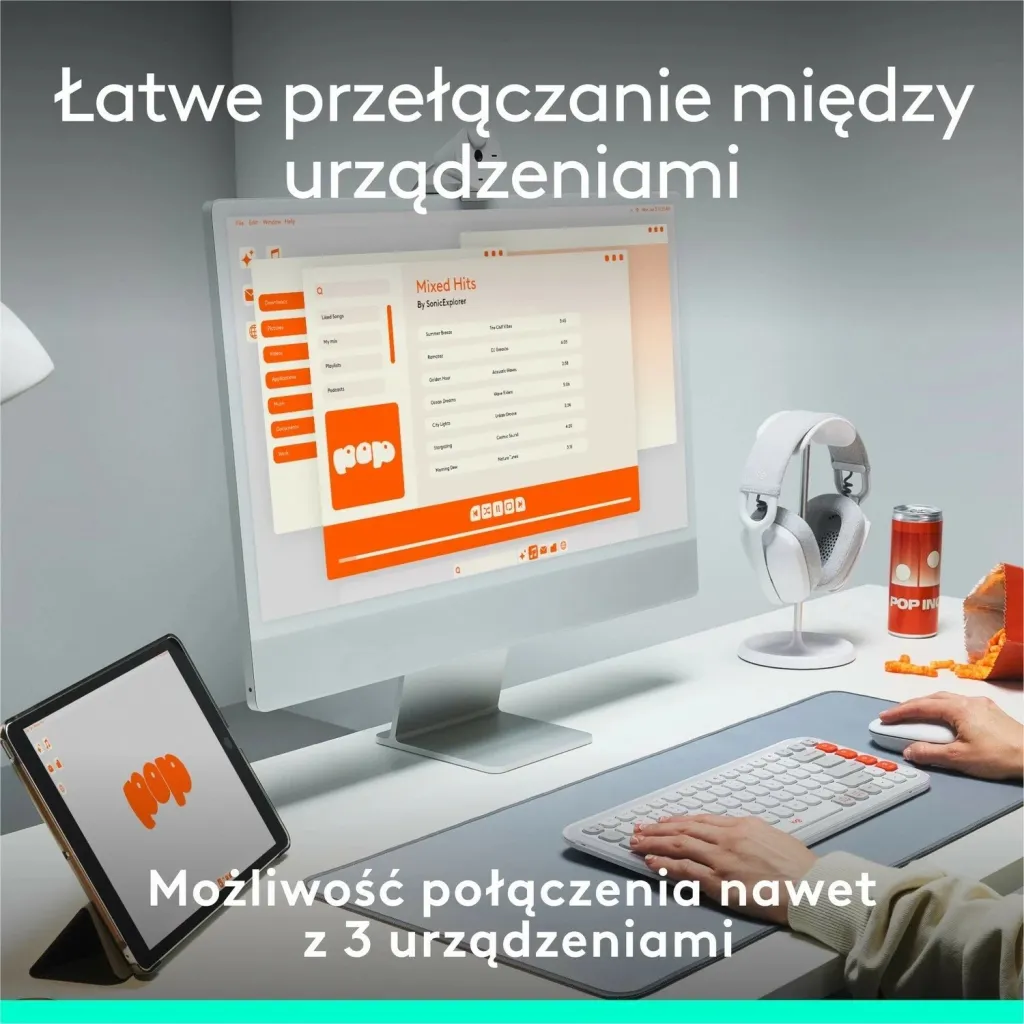Tastierë Logitech POP ICON Keys, pa tela, vjollcë - 8