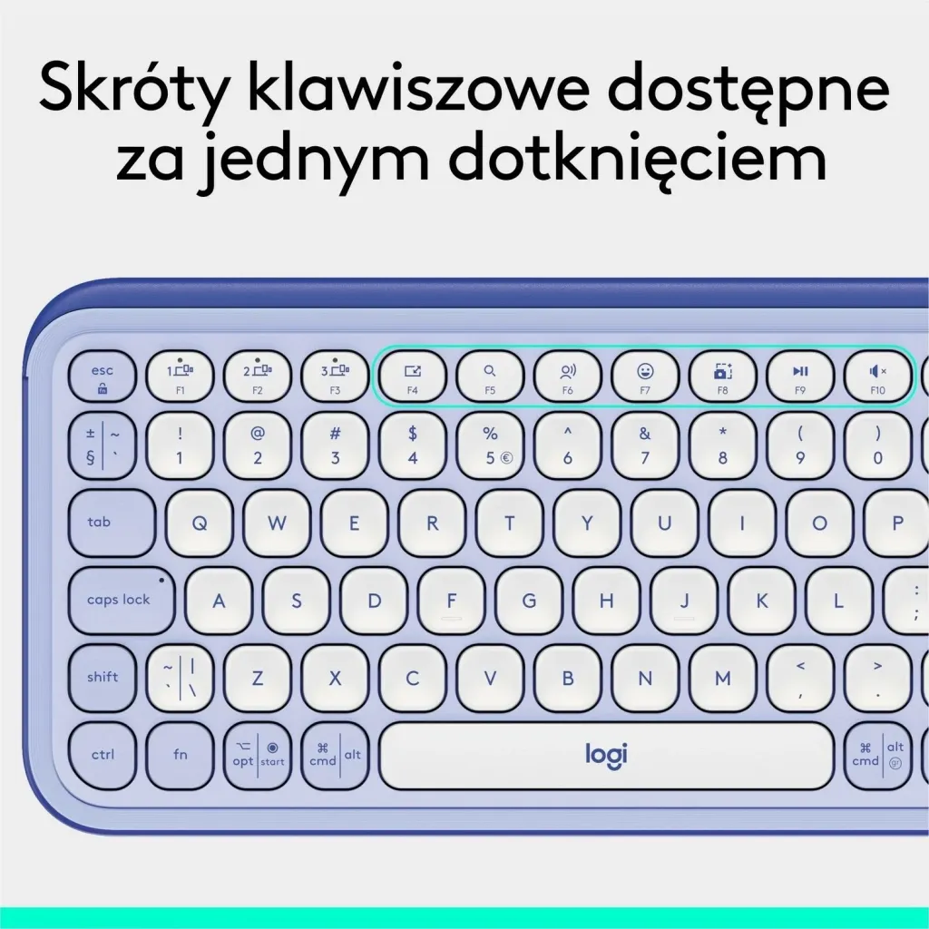 Tastierë Logitech POP ICON Keys, pa tela, vjollcë - 9