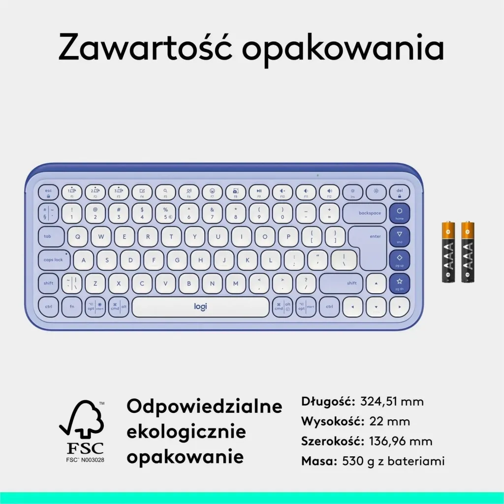 Tastierë Logitech POP ICON Keys, pa tela, vjollcë - 10
