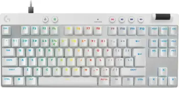 Tastierë gaming Logitech G PRO X TKL Rapid, me kabllo, QWERTY US International, Bardhë