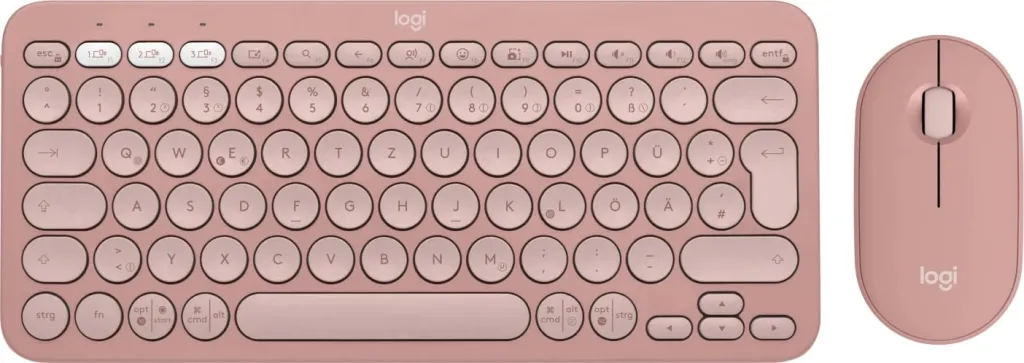 Set tastierë dhe maus Logitech Pebble 2 Combo, Deutsch, rozë - 1