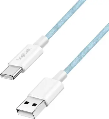 Kabëll LogiLink USB-A në USB-C 1.5m, najlon, kaltër