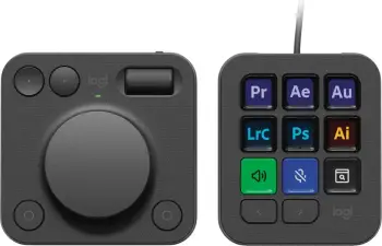kontroller kreativ Logitech MX Creative Console 920-012931, butona të programueshëm dhe rrotë precize, set 2 module, Graphite